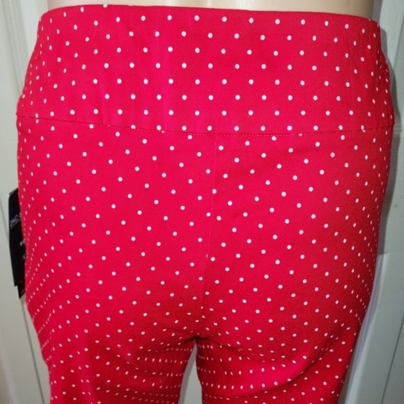 Zac & Rachel The Ultimate Fit Pull On Red/White Polka Dot Crop Pants Size 6 NWT - Picture 4 of 7